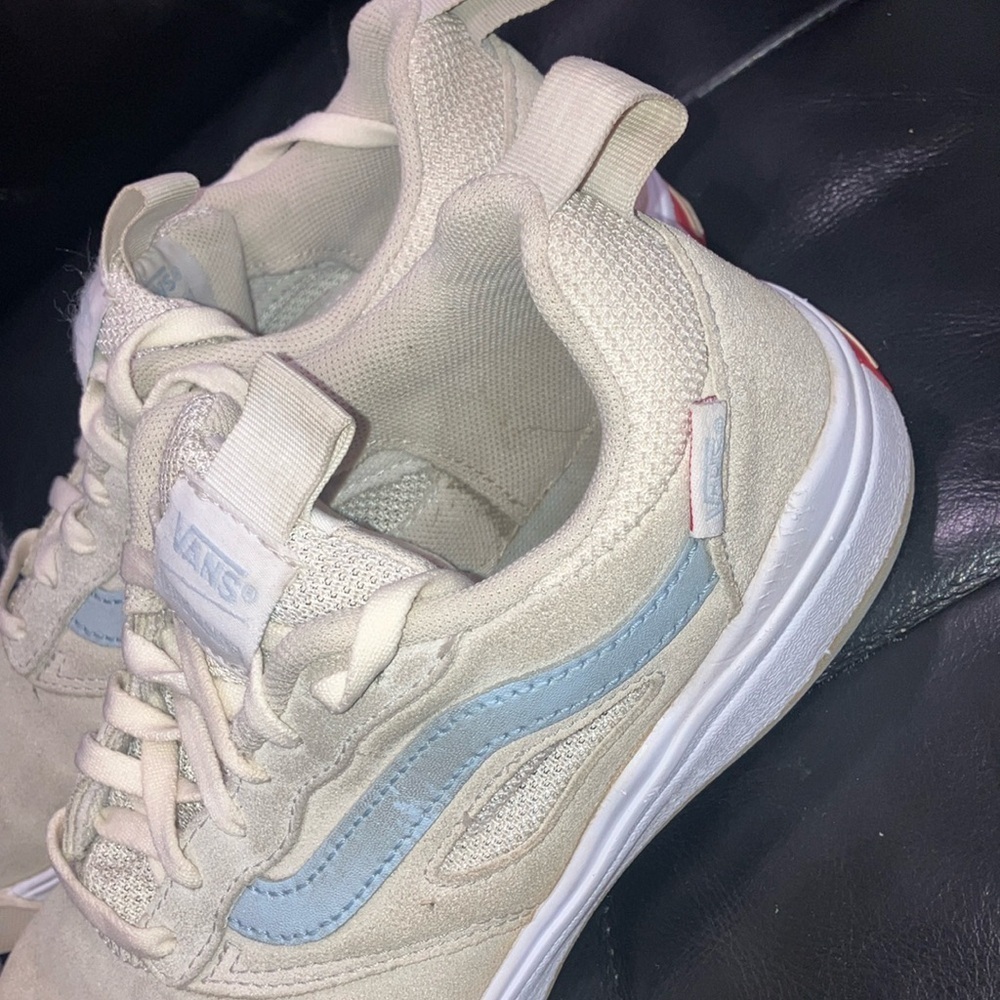 Vans men’s size 7 1/2 grey/ Beige / light blue Sneakers / runners SOME WEAR - Picture 13 of 16